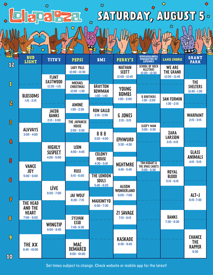 Lollapalooza 2017 Schedule (Set Conflicts!) Announced - Pursuit Of Dopeness