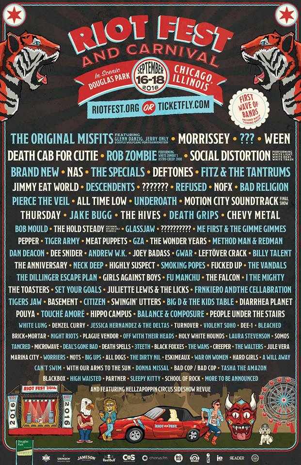 Riot Fest 2016 Lineup Announced feat. Morrissey, Sleater-Kinney ...